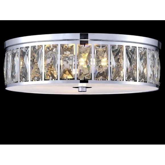 12" Silver‎ Crystal Chandelier Ceiling Light Fixture, LED lighting - Picture 1 of 4